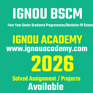 IGNOU BSCM SOLVED ASSIGNMENT 2026